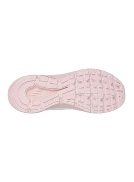 Tênis Skechers Go Run branco e rosa para mulheres.