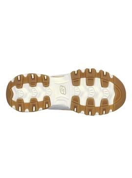 Sapatilhas Skechers D Lites Bold bege para mulher.