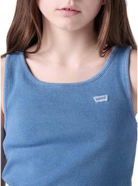 Camiseta Levis Meet And Greet azul para menina.