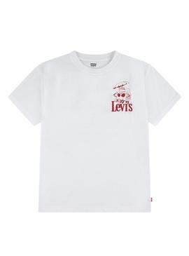 Camisa Levis Burger Meal branca para criança.