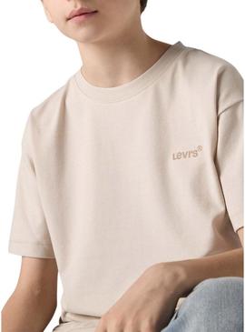 Camiseta Levis Red Tab Vintage bege para criança.