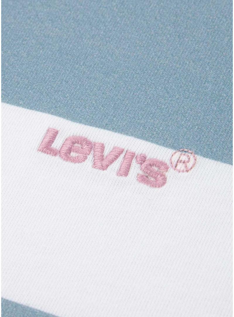 Camiseta Levis Big Stripe azul para criança.
