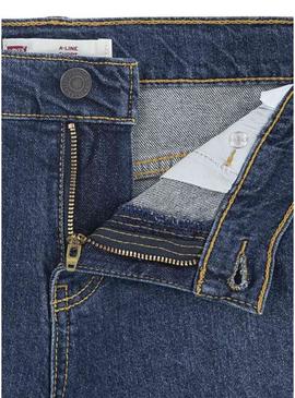 Short Levis A Line azul escuro para menina