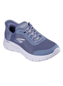 Tênis Skechers Go Walk azul para mulher.