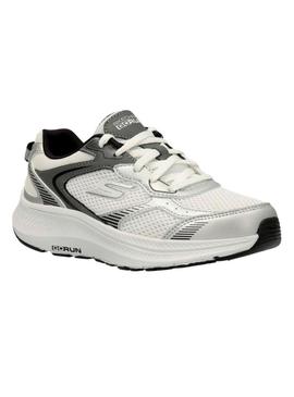 Tênis Skechers Go Run 2.0 cinza e preto para mulher.