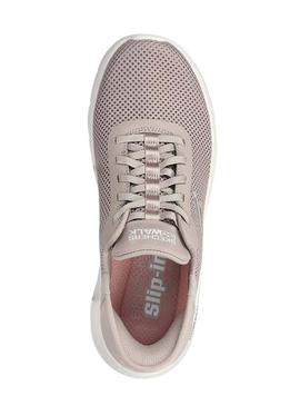 Sapatilhas Skechers Go Walk bege para mulher
