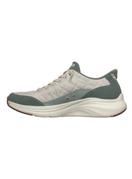Tênis Skechers Contour Foam Slip on verde para mulher.