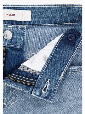 Bermuda Levis 511 Slim Fit azul para menino.