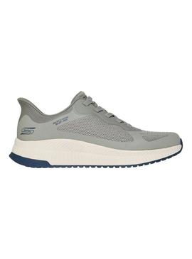Tênis Skechers Bobs Squad Slip 4 verde para homem.