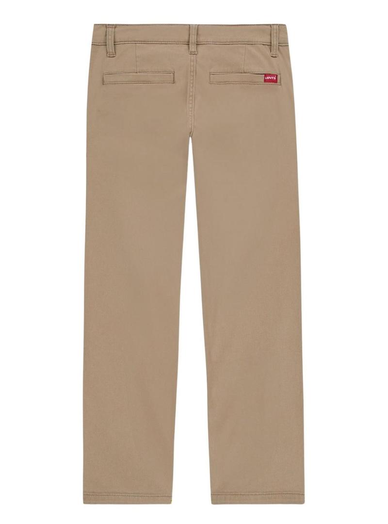 Calça chino Levis Relaxed Straight camel para menino.