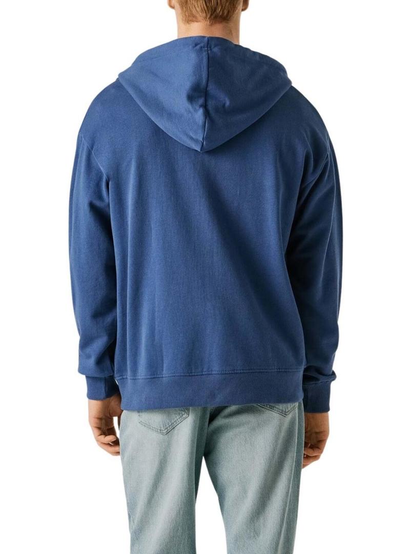 Moletom com zíper Pepe Jeans Geo azul para homem.