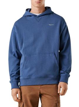 Moletom com capuz Pepe Jeans Geo azul para homem.
