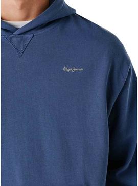 Moletom com capuz Pepe Jeans Geo azul para homem.