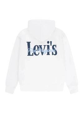 Moletom Levi's Classic And Clean branco para meninos e meninas.