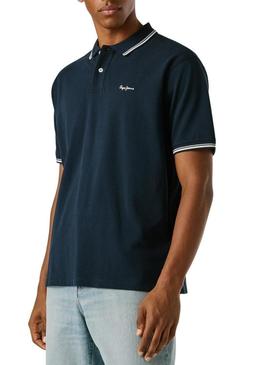 Polo Pepe Jeans Carson azul marinho para homem.