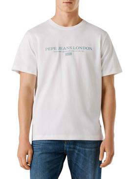 Camiseta Pepe Jeans Summer Logo branca para homem.