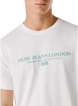 Camiseta Pepe Jeans Summer Logo branca para homem.