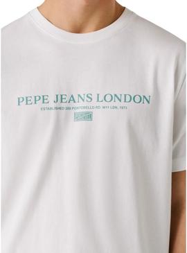 Camiseta Pepe Jeans Summer Logo branca para homem.
