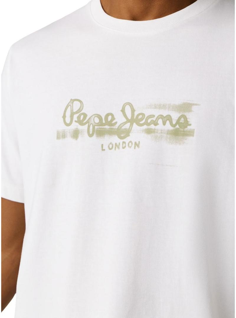 Camiseta Pepe Jeans Fantasy branca para homem.