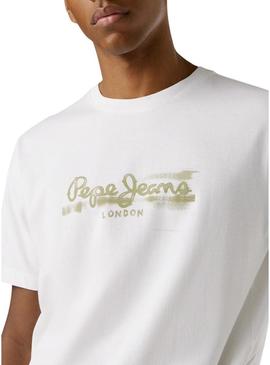 Camiseta Pepe Jeans Fantasy branca para homem.
