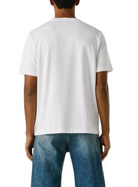 Camiseta Pepe Jeans Fantasy branca para homem.