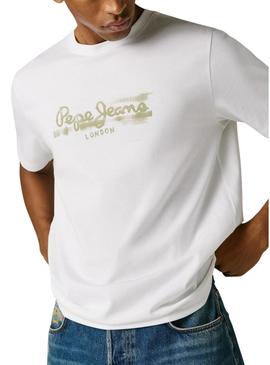 Camiseta Pepe Jeans Fantasy branca para homem.