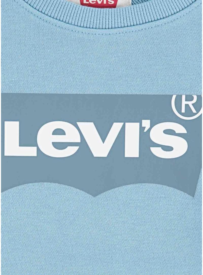 Moletom Levis Batwing French Terry azul para meninos e meninas.