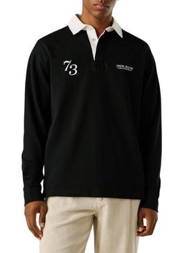 Camisa Polo Pepe Jeans Cameron preta para homem.