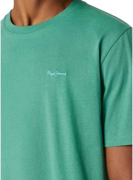 Camiseta Pepe Jeans Connor verde para homem.
