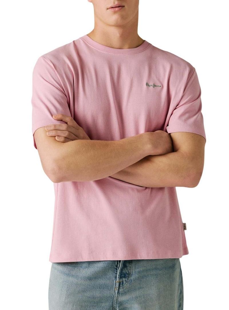 Camiseta Pepe Jeans Connor rosa para homem