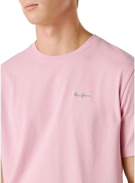 Camiseta Pepe Jeans Connor rosa para homem
