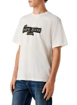 Camisa Pepe Jeans Griffin branca para homens.