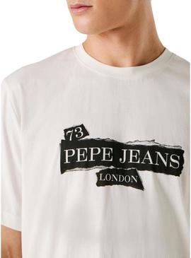 Camisa Pepe Jeans Griffin branca para homens.