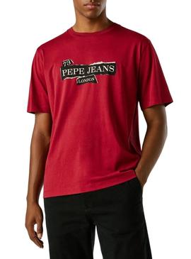 Camisa Pepe Jeans Griffin vermelha para homem.