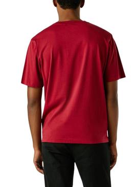 Camisa Pepe Jeans Griffin vermelha para homem.