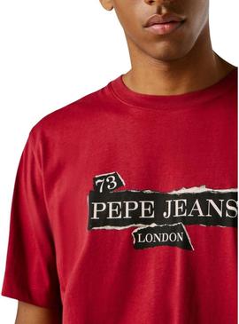 Camisa Pepe Jeans Griffin vermelha para homem.