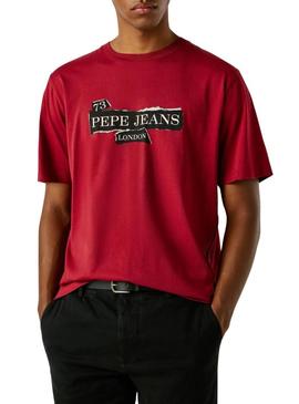 Camisa Pepe Jeans Griffin vermelha para homem.