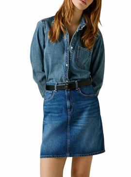 Saia Pepe Jeans Lilly denim para mulher.