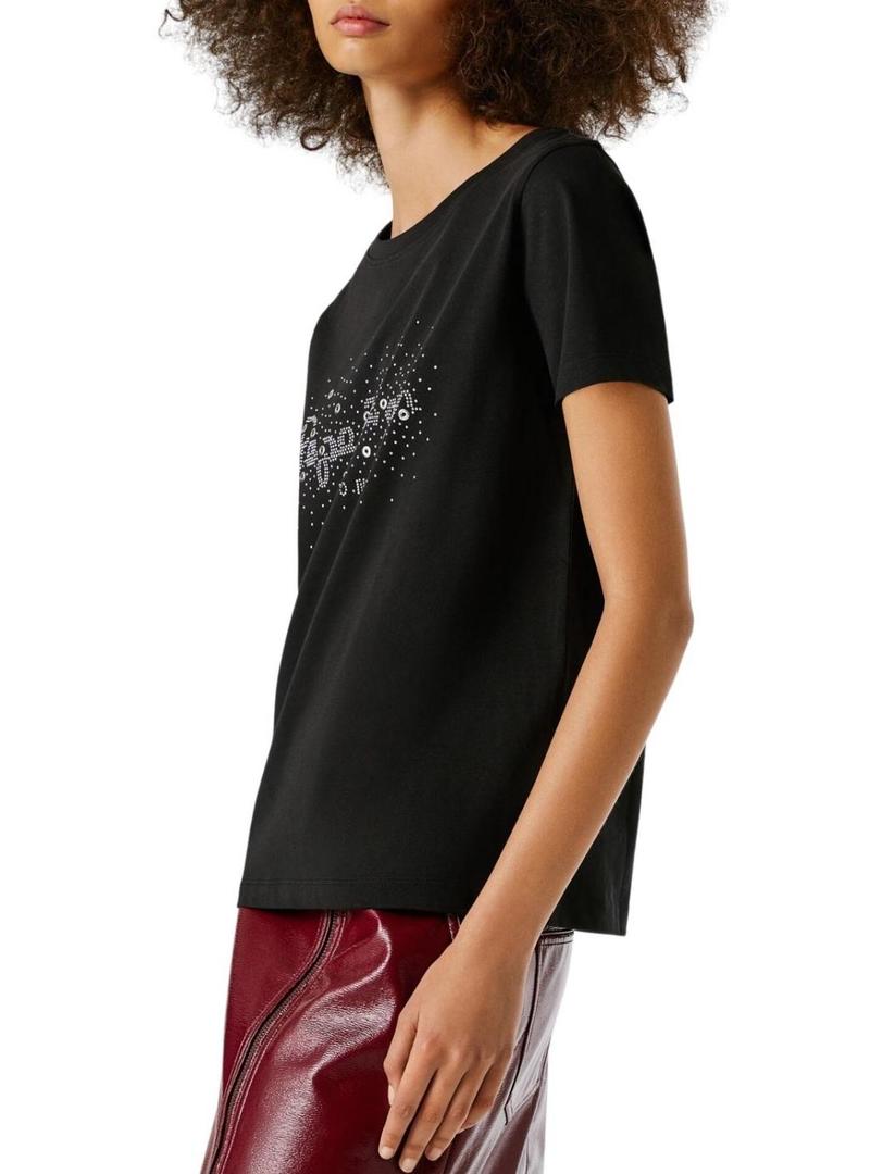 Camiseta Pepe Jeans Brady preta para mulher.