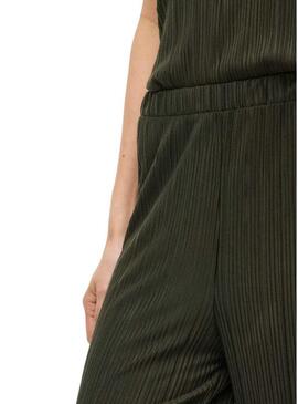 Calças Vila Viplisa plissadas verdes para mulher.