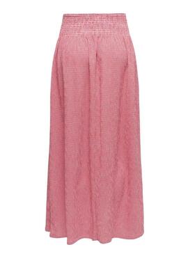 Saia Only Celle xadrez vermelho para mulher.