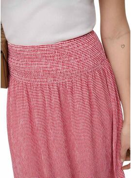 Saia Only Celle xadrez vermelho para mulher.