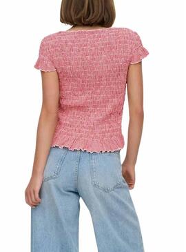 Top Only em padrão vichy vermelho para mulher.