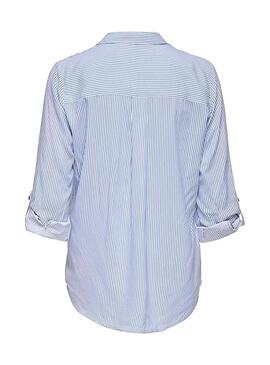 Camisa Only Yasmin azul para mulher.
