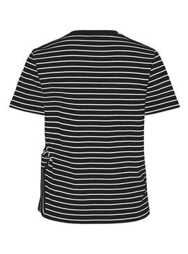 Camiseta Only Sinny listras preto para mulher.