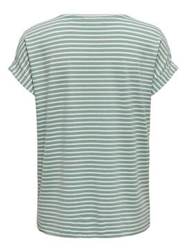 Camiseta Only Moster listras verdes para mulher.