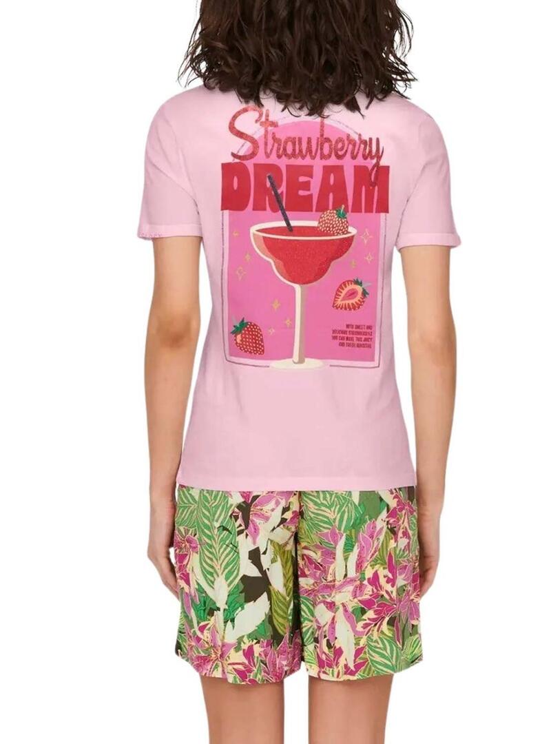 Camisa Only Kita rosa para mulher