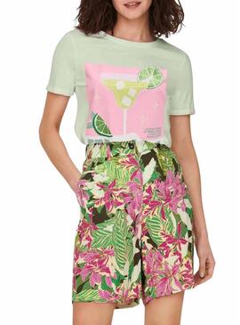 Camiseta Only Kita verde para mulher.