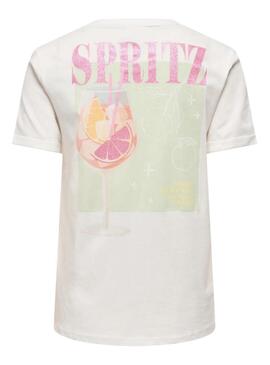 Camiseta Only Kita branca para mulher.