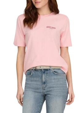 Camisa Only Lucy rosa para mulher.